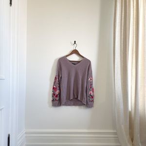 Floral Mauve Knit Sweater